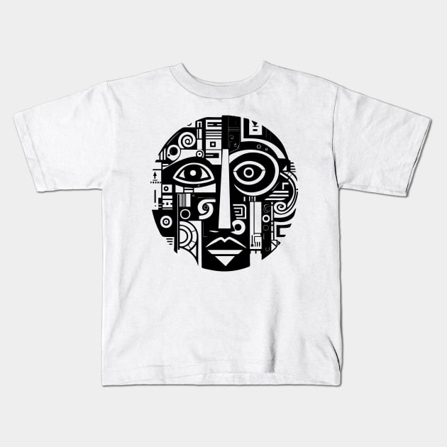 Pop Art Abstract Face Kids T-Shirt by n23tees